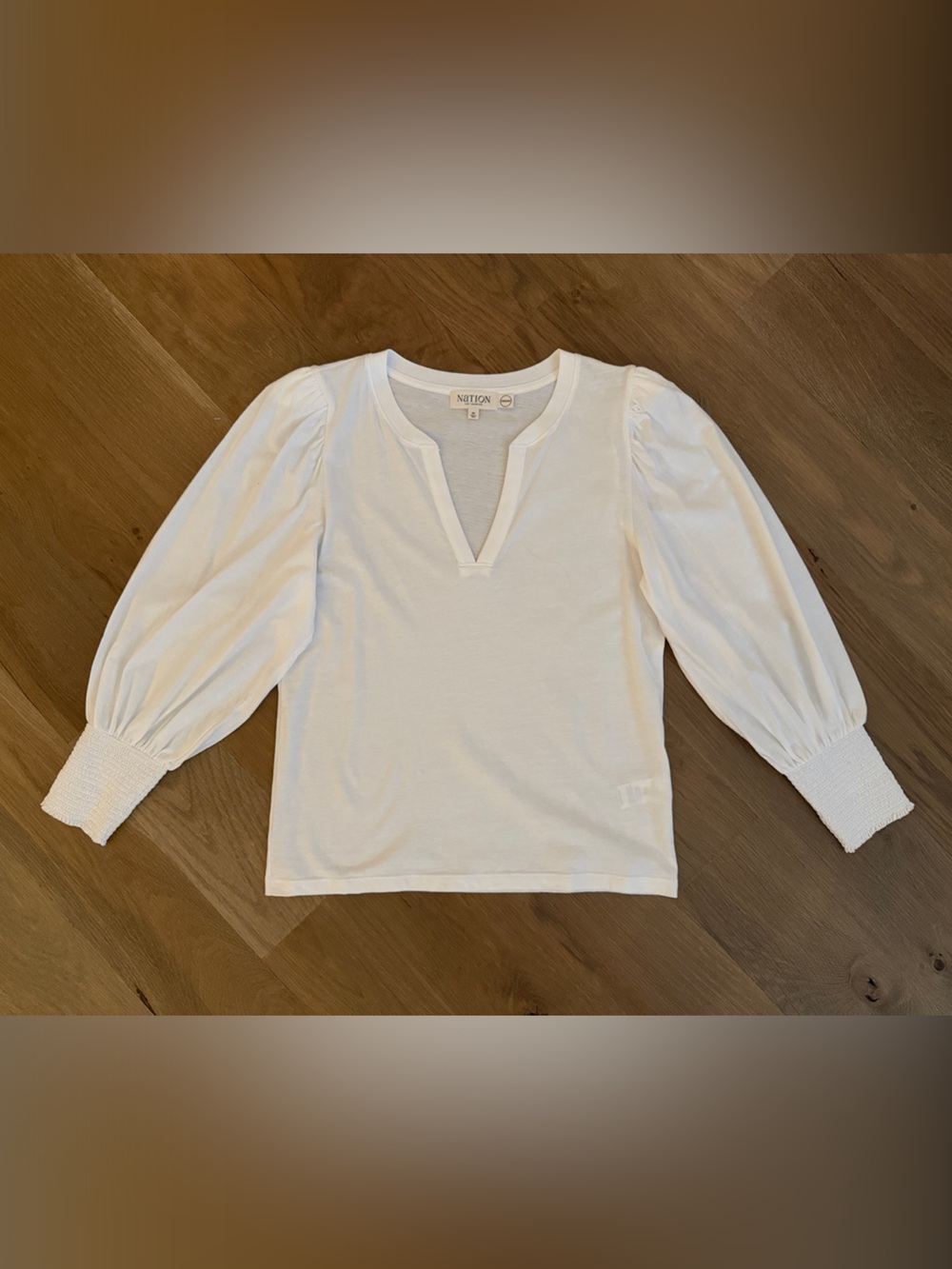 White Puff-Sleeve Long Sleeve Tee